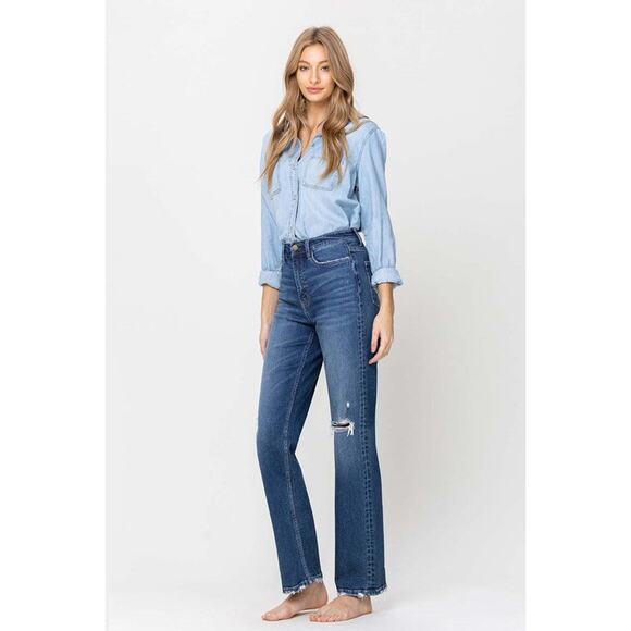 Flying Monkey Super High Rise Straight Leg Jeans - F4120 - Size 26 - Picture 11 of 13